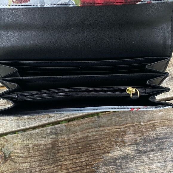 SATYA PAUL Snap Wallet Black Colorful Abstract Rectangular Gold Details - Picture 5 of 7